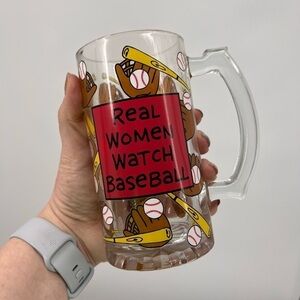 Baseball Beer Stein Mud Collection Lorrie Veasey Glass Baseball Mug New In Box